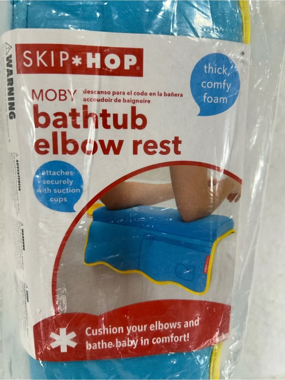 NWT Skip Hop Moby Bathtub Elbow Rest Blue Baby Bath Cushion Sealed